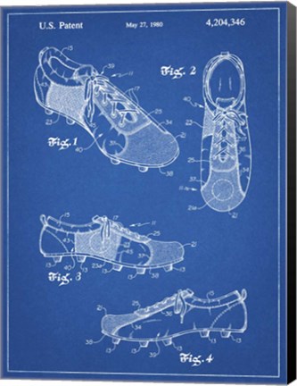 Framed Blueprint Soccer Cleats Patent Print