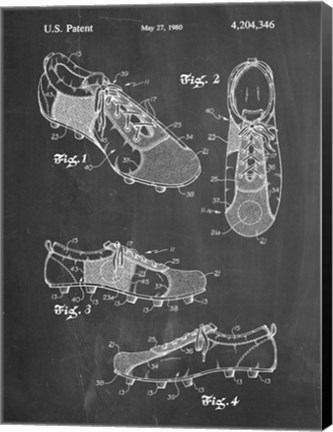 Framed Chalkboard Soccer Cleats Patent Print