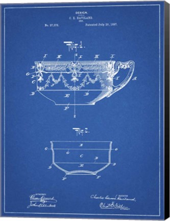 Framed Blueprint Haviland Demitasse Tea Cup Patent Print