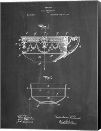 Framed Chalkboard Haviland Demitasse Tea Cup Patent Print