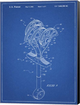 Framed Blueprint Omega Pacific Link Climbing Cam Patent Print