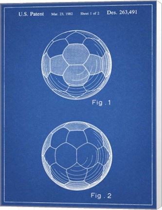 Framed Blueprint Leather Soccer Ball Patent Print