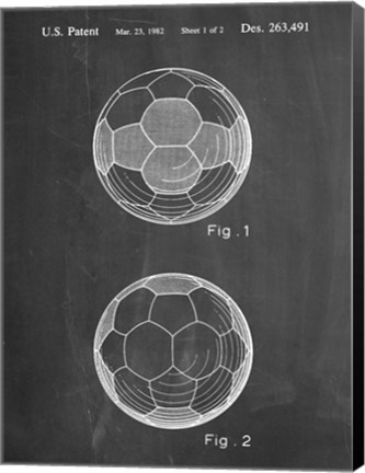 Framed Chalkboard Leather Soccer Ball Patent Print