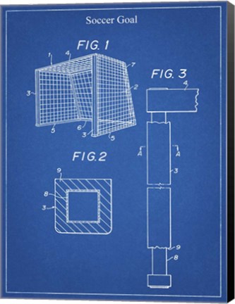 Framed Blueprint Soccer Goal Patent Print
