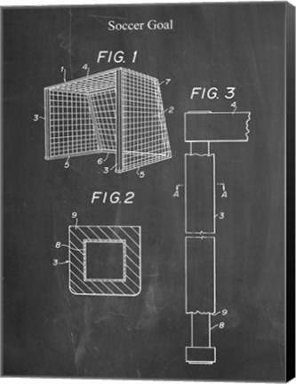 Framed Chalkboard Soccer Goal Patent Print