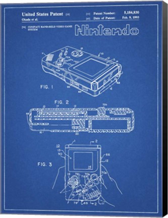 Framed Blueprint Nintendo Game Boy Patent Print