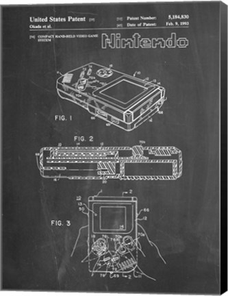 Framed Chalkboard Nintendo Game Boy Patent Print