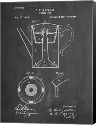 Framed Chalkboard Coffee Percolator 1880 Patent Art Print