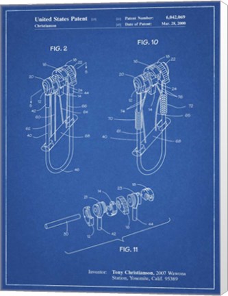Framed Blueprint Rock Climbing Camalot Patent Print