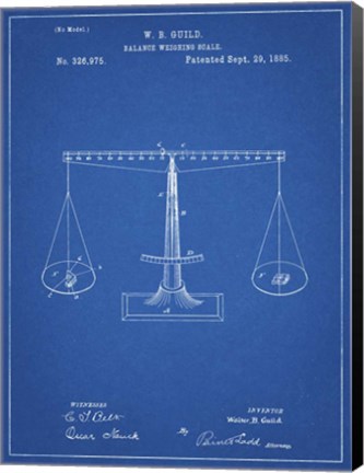 Framed Blueprint Scales of Justice Patent Print
