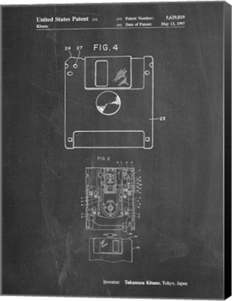 Framed Chalkboard 3 1/2 Inch Floppy Disk Patent Print