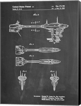 Framed Chalkboard Star Wars Nebulon B Escort Frigate Patent Print