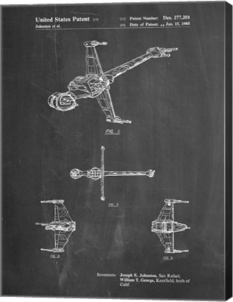 Framed Chalkboard Star Wars B-Wing Starfighter Patent Print