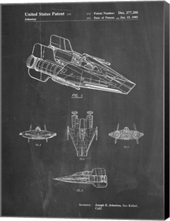 Framed Chalkboard Star Wars RZ-1 A Wing Starfighter Patent Print