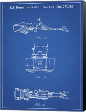 Framed Blueprint Star Wars Speeder Bike Patent Print