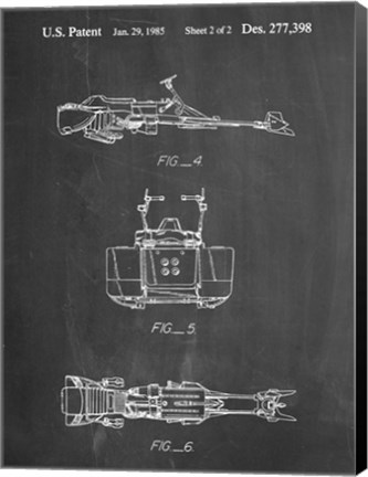 Framed Chalkboard Star Wars Speeder Bike Patent Print