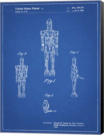 Framed Blueprint Star Wars IG-88 Patent Print