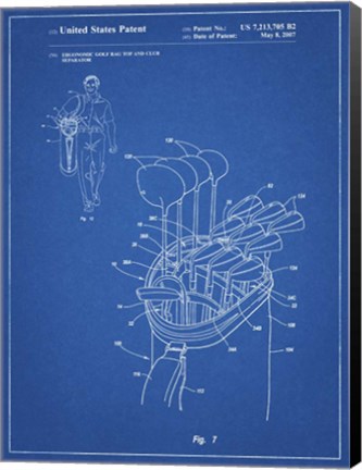 Framed Blueprint Golf Bag Patent Print