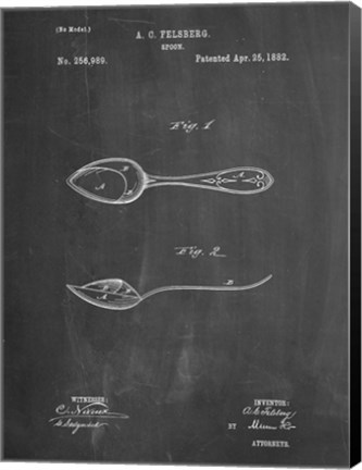 Framed Chalkboard Training Spoon Patent Print