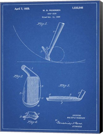 Framed Blueprint Golf Wedge 1923 Patent Print