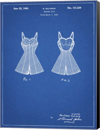 Framed Blueprint Bathing Suit Patent Print