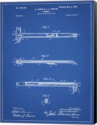 Framed Blueprint Dispensing Hammer Patent Print
