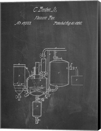 Framed Chalkboard Pasteurized Milk Patent Print