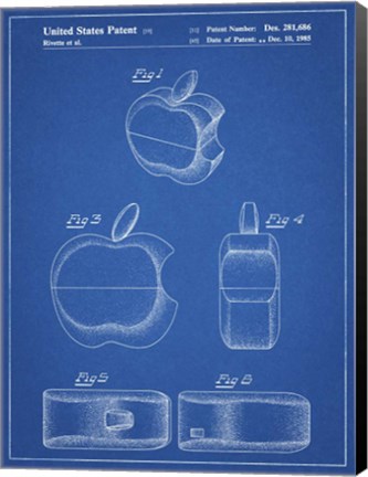 Framed Blueprint Apple Logo Flip Phone Patent Print