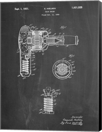 Framed Chalkboard Vintage Hair Dryer Patent Print