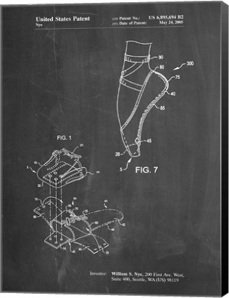 Framed Chalkboard Ballet Shoe Patent Print