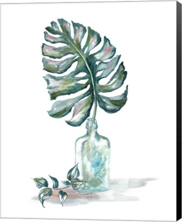 Framed Island Tropics Frond in Bottle II Print