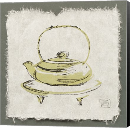 Framed Green Teapot Print