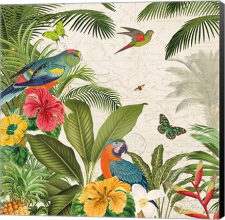 Framed Parrot Paradise II Print
