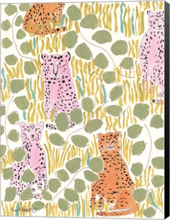 Framed Hello Cheetah - Pink &amp; Orange Print