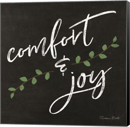 Framed Comfort &amp; Joy Chalkboard Print