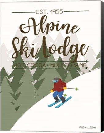 Framed Alpine Ski Lodge Print
