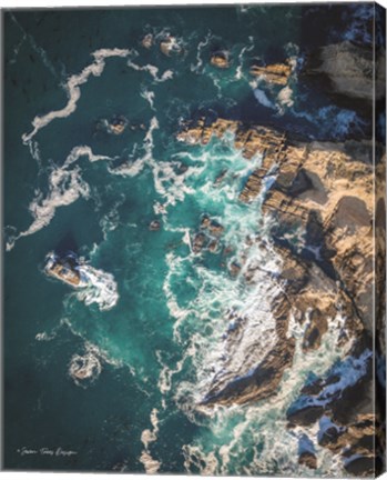 Framed Ocean on the Rocks Print