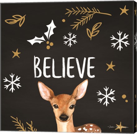 Framed Believe Deer Print