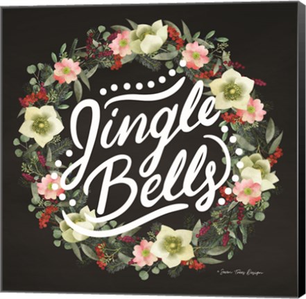 Framed Jingle Bells Wreath Print