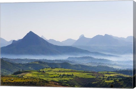 Framed Landscape of mountain, between Aksum and Mekele, Ethiopia Print