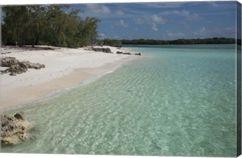 Framed Picard Island White Sand Beach, Seychelles Print