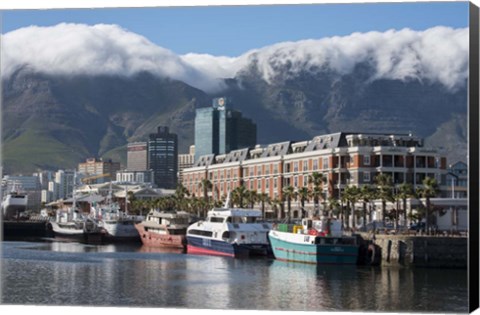 Framed South Africa, Cape Town Victoria and Alfred Waterfront, Table Mountain Print