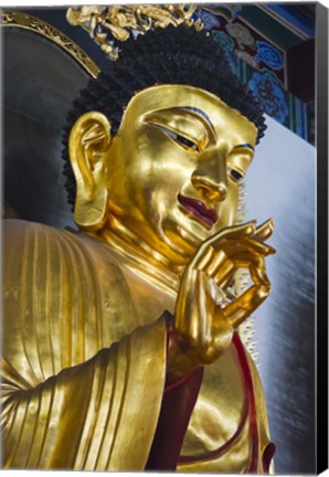 Framed Buddhist Statue in Jinshan Temple, Zhenjiang, Jiangsu Province, China Print