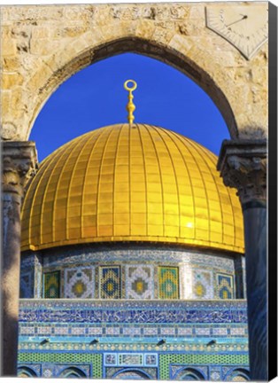 Framed Dome of the Rock Arch, Temple Mount, Jerusalem, Israel Print