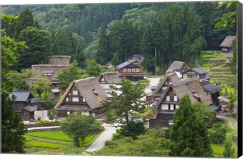 Framed Gassho-Zukuri Houses in the Mountain, Japan Print