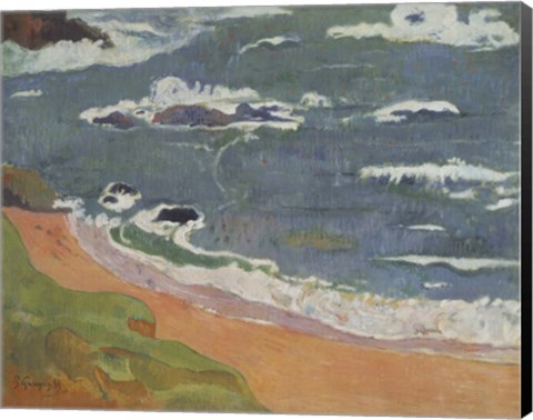 Framed Beach at Le Pouldu Print