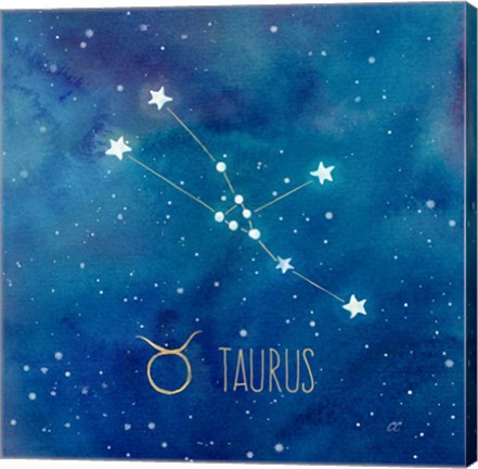 Framed Star Sign Taurus Print