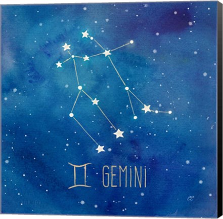 Framed Star Sign Gemini Print