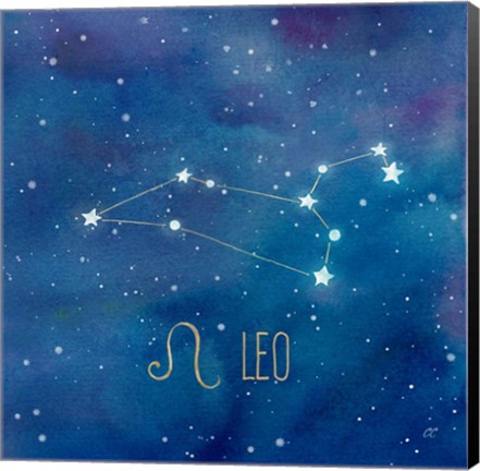 Framed Star Sign Leo Print