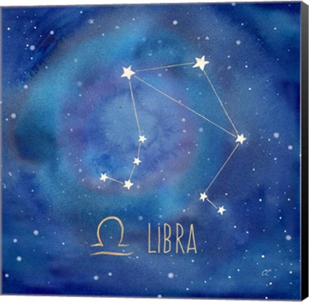 Framed Star Sign Libra Print